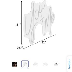 White 'You & Me' Led Sign
